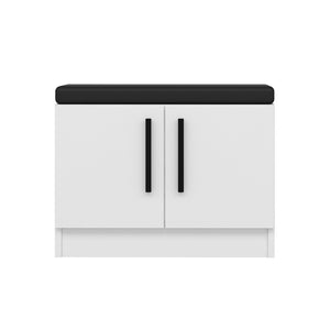 Panca porta scarpe Fjends con 2 ante e 3 ripiani Bianco [en.casa]