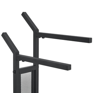 Porta asciugamani Telavi acciaio 88x40x20cm nero / effetto legno [en.casa]