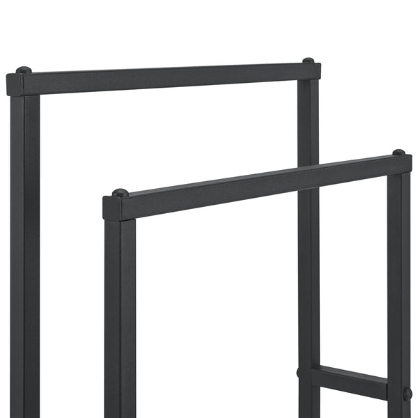 Portasciugamani con 2 barre 78 x 48 x 24 cm Nero [en.casa]