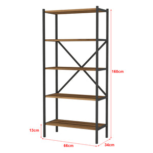 Scaffale da cucina Tomelilla 160x66x34 cm Noce/Antracite [en.casa]