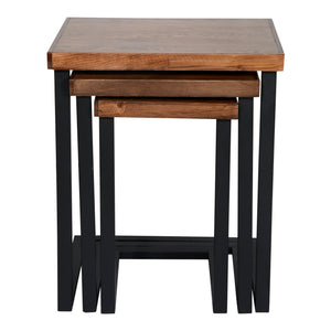 Tavolino da salotto Rørvig set da 3 in legno di pino, tinto [en.casa]