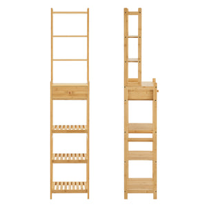 Scaffale Siilinjärvi in bambù 163 x 33 x 28 cm fino a 5 kg naturale [en.casa]