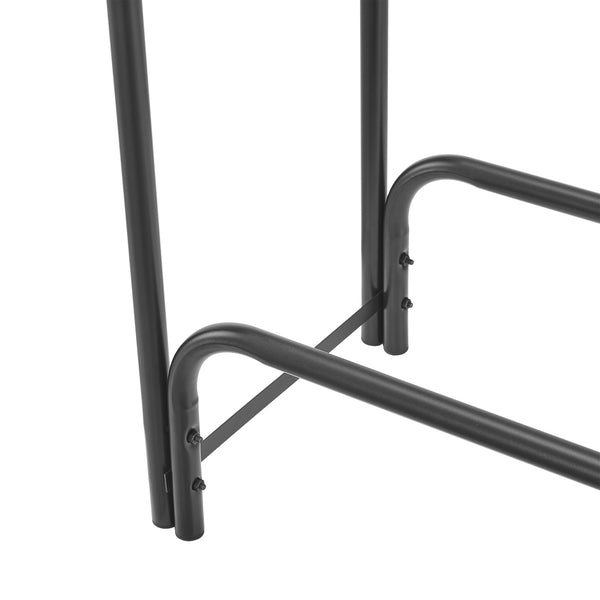 Portalegna Kwethluk Acciaio 124x124x34,5cm Nero [casa.pro]