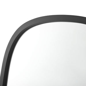 Specchio da Parete 'Copertino' (AxL) 70 x 50 cm Specchio di Forma Rettangolare con Cornice Arrotondata - Nero opaco [en.casa]