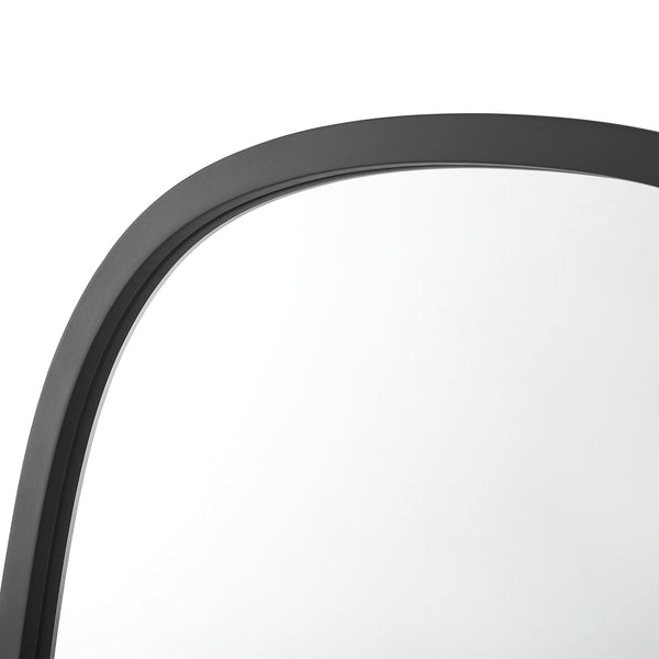 Specchio da Parete 'Copertino' (AxL) 70 x 50 cm Specchio di Forma Rettangolare con Cornice Arrotondata - Nero opaco [en.casa]