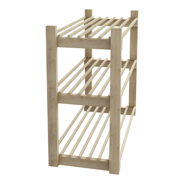 Scaffale per scarpe Them con 3 ripiani in legno di pino [en.casa]