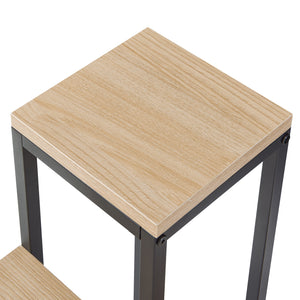 Scaffale Porta Piante Ameland a Gradoni con 4 Ripiani 67 x 34 x 34 cm - Nero / Effetto Rovere [en.casa]