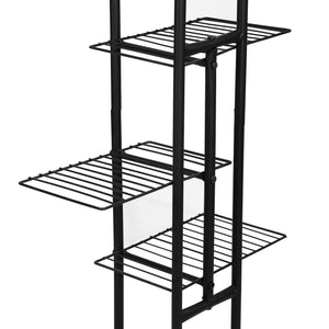 Scaffale Portapiante 'Beek' Mobile Espositore con Ripiani a Rete Organizzatore in Metallo per Vasi e Piante Portafiori - Nero [en.casa]