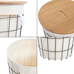 Cesto per biancheria Skive con sacco per biancheria 40 L metallo nero [en.casa]