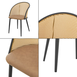 Sedia da pranzo Gagnef set da 2 marrone / nero [en.casa]