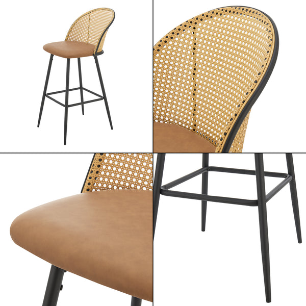 Sgabelli da bar Gausdal set da 2 marrone / nero [en.casa]