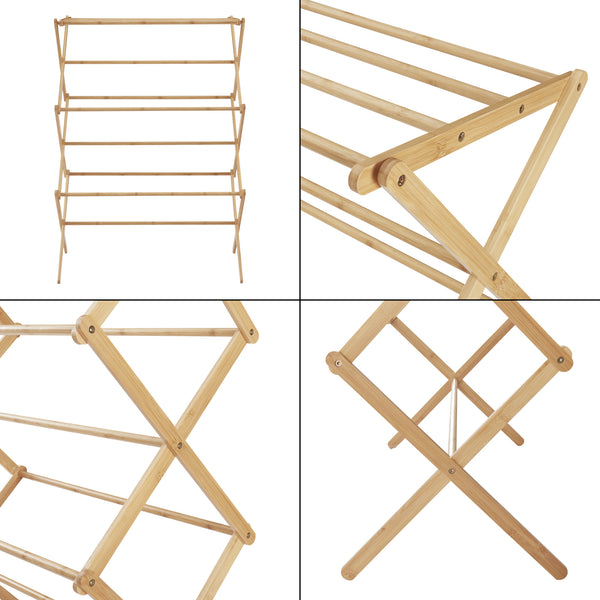 Stendibiancheria pieghevole Grinau in bambù [en.casa]