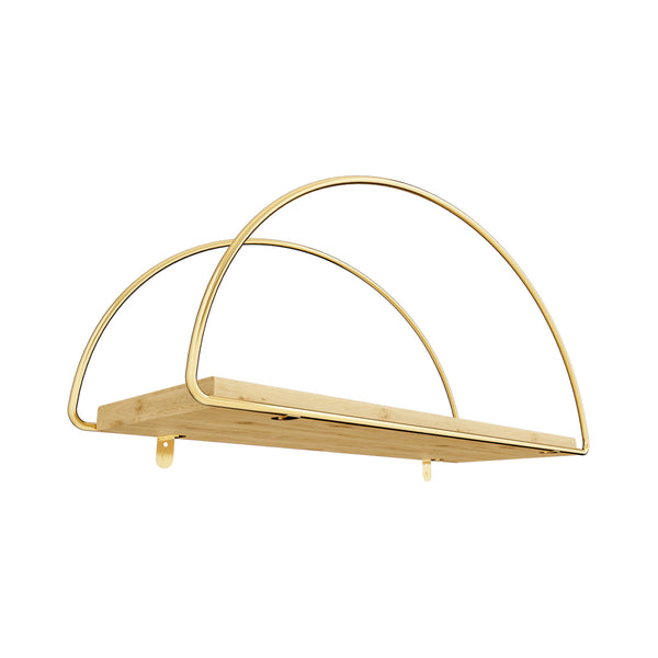 Mensola da parete Mynämäki 39x16x17 cm color oro [en.casa]