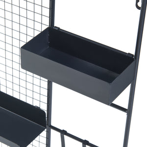 Griglia da parete Westre 70x60x11cm Metallo Nero [en.casa]