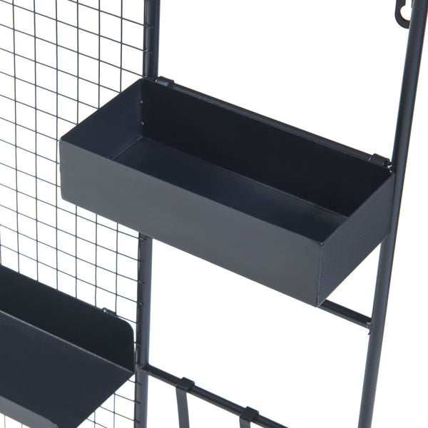 Griglia da parete Westre 70x60x11cm Metallo Nero [en.casa]