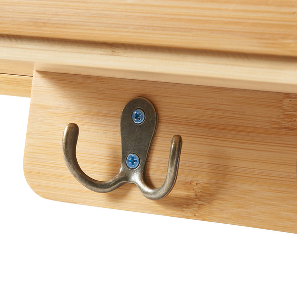 Organizzatore Giske Portachiavi da Parete con Ripiano Scomparto - Bambù Naturale [en.casa] 