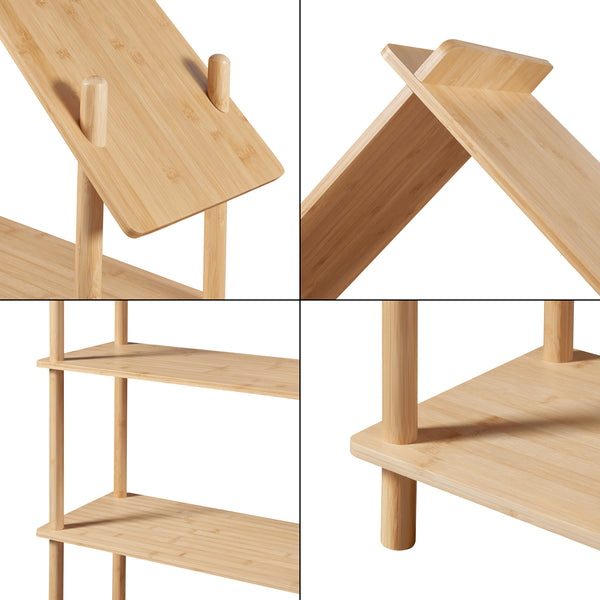 Libreria per bambini Hamarøy in bambù con aspetto casalingo 137x90x30cm [en.casa]