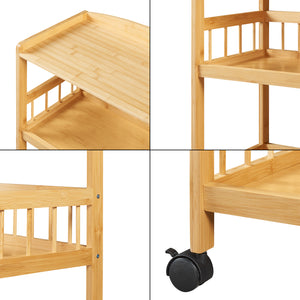 Carrello da servizio Huddinge 80x53x30 cm Bambù [en.casa]