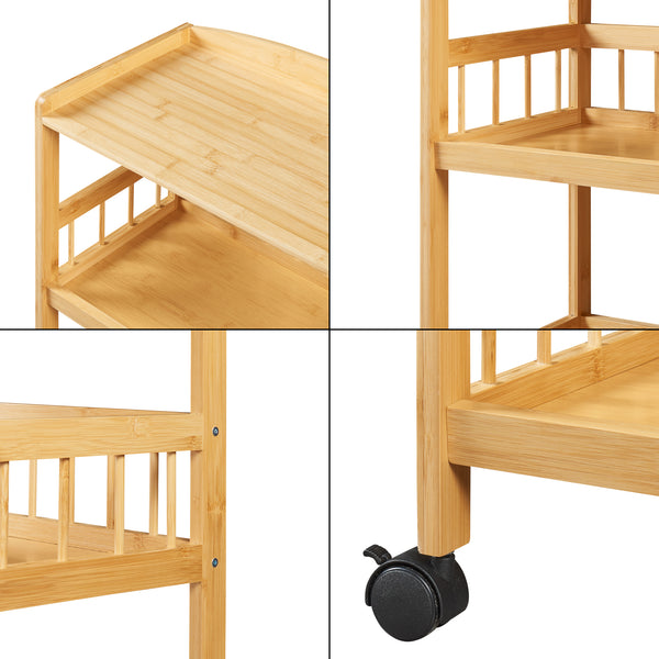 Carrello da servizio Huddinge 80x53x30 cm Bambù [en.casa]