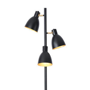 Lampada da terra Witney a 3 fiamme Nero / Oro [lux.pro]