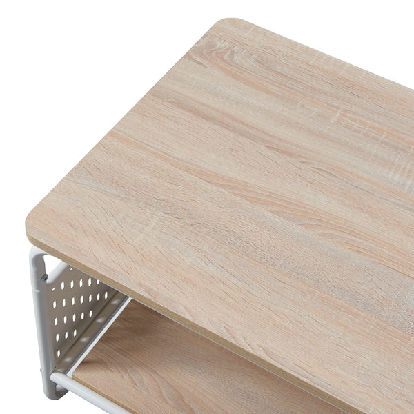 Tavolino Basso Dyrøy 100 x 50 x 43 cm Effetto Rovere / Bianco [en.casa]