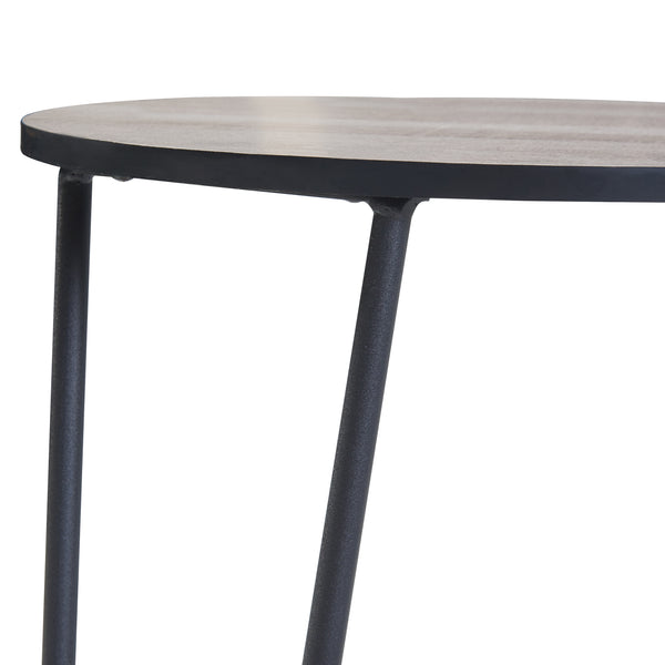 Tavolino laterale Ylöjärvi con 2 ripiani Nero/effetto quercia [en.casa]