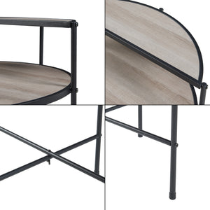 Tavolino da Divano Fyresdal con 2 Piani Effetto Rovere / Nero [en.casa] 