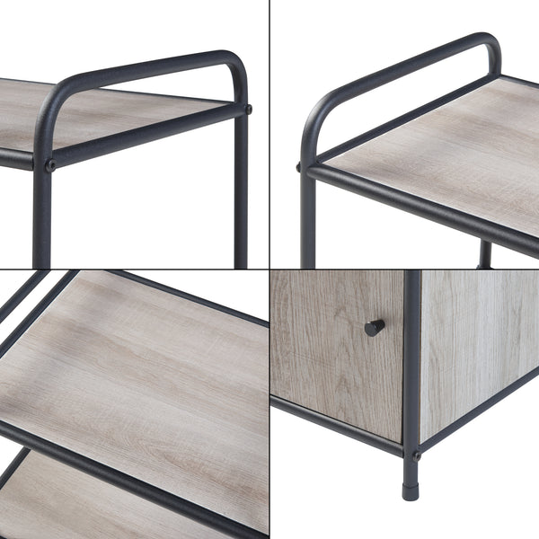 Tavolino laterale Gulen Nero/effetto quercia [en.casa]