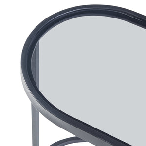 Tavolino Luleå con piano in vetro nero [en.casa]