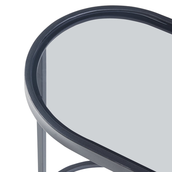 Tavolino Luleå con piano in vetro nero [en.casa]