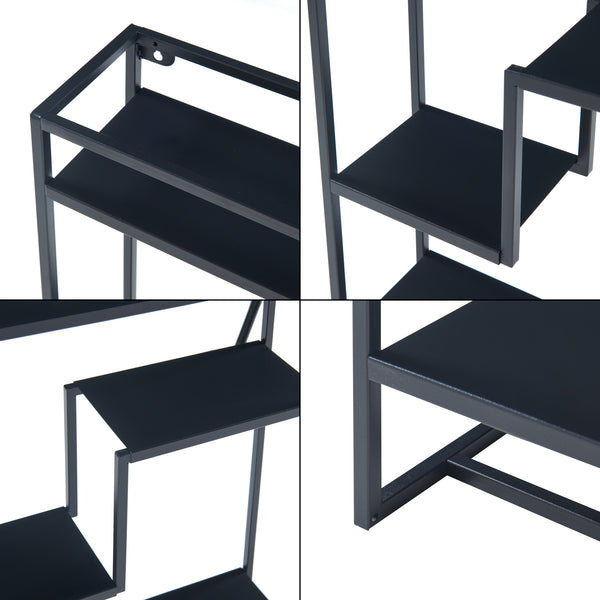 Mensola da parete Uurainen 60x40x13 cm Nero [en.casa]