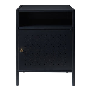 Comodino Janakkala 55x40x40 cm Acciaio Nero [en.casa]