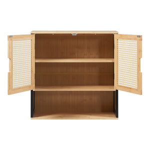 Pensile bagno Tervola 60x60x20 cm Nero/Bambù [en.casa]