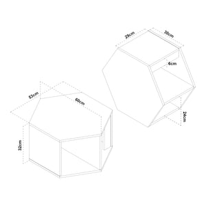 Set tavolino Molde 2 pz. Nero/effetto noce [en.casa]