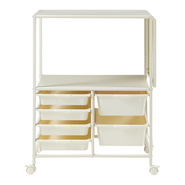 Carrello Sørfold con cassette 100x37x85cm Bianco [en.casa]