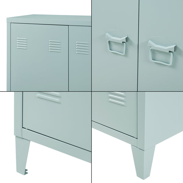 Armadio metallico Oripää - 110x75x33cm - Grigio-blu