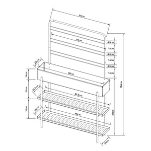 Porta piante da esterno Aalsmeer in metallo 154x96x24 cm nero [casa.pro]
