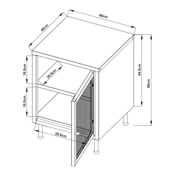 Mobiletto Lindau 56x40x40 cm Bianco crema [en.casa]