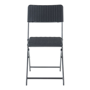 Set di sedie pieghevoli Mark 2 pz. effetto rattan, nero [en.casa]