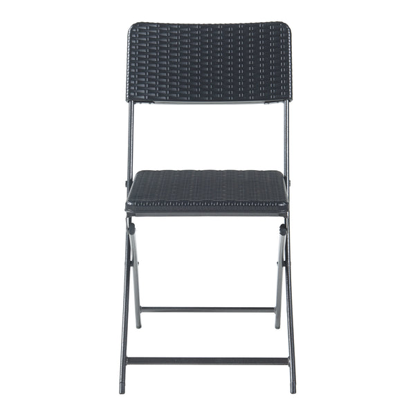 Set di sedie pieghevoli Mark 2 pz. effetto rattan, nero [en.casa]