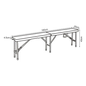 Set panca pieghevole Ljusnarsberg 2 pz. Bianco [en.casa]
