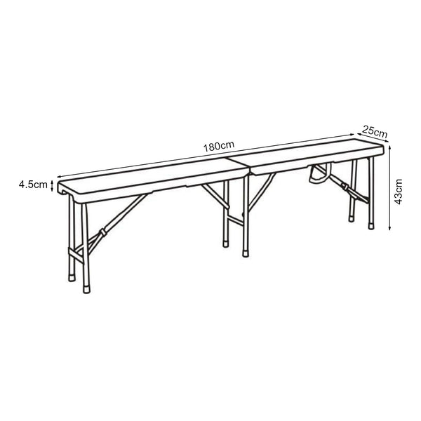 Set panca pieghevole Ljusnarsberg 2 pz. Bianco [en.casa]