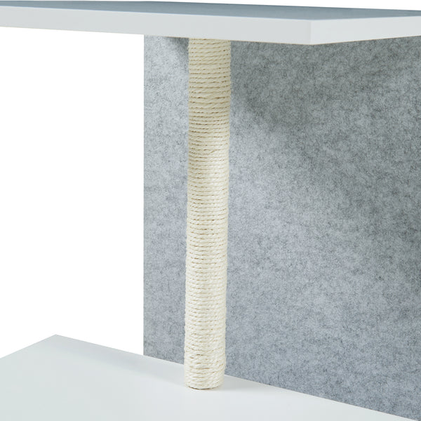 Tavolino con colonna tiragraffi Masfjorden Bianco [en.casa]