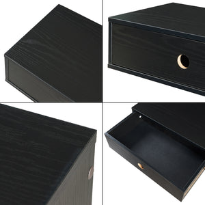 Mensola da parete Stor con cassetto 65x30x15 cm Nero [en.casa]