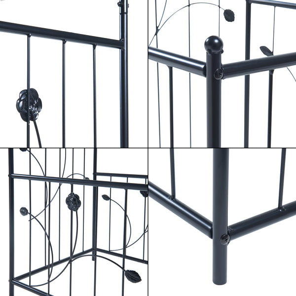 Arco per rose Barisciano con 2 fioriere Nero [casa.pro]