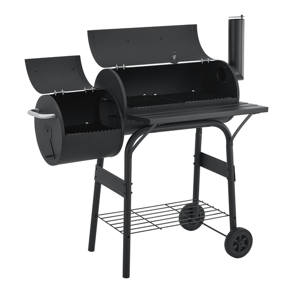 Carrello barbecue Arielli 115x110x64cm Nero [casa.pro]