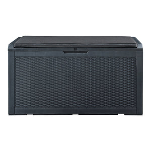 Scatola portaoggetti Atella 122x54,5x65cm Nero, effetto rattan [casa.pro]