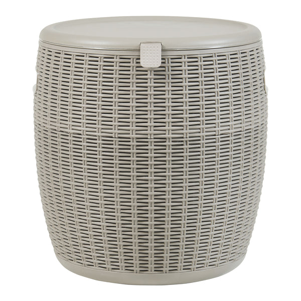 Sgabello con frigo Avetrana 44xØ40 cm Marrone chiaro [casa.pro]