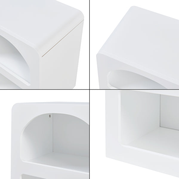 Tavolino laterale Vågå 45x40x30 cm Bianco [en.casa]