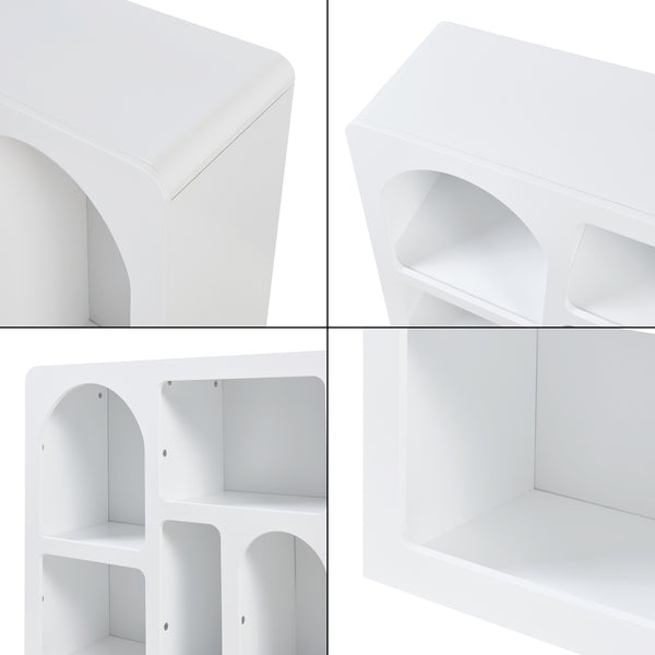 Sideboard Vågå con scomparti aperti 110x30x70 cm Bianco [en.casa]